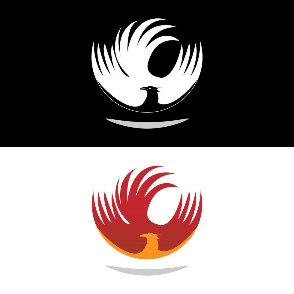 Phoenix logo design in red and orange, ideal for innovative resilient technology healthcare brand vector