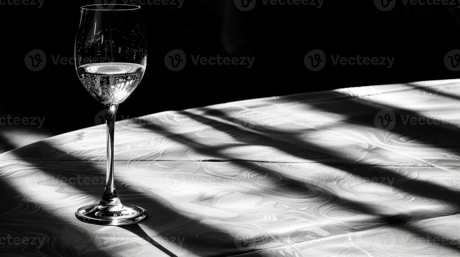 Sparkling Water in Wine Glass with Shadows photo