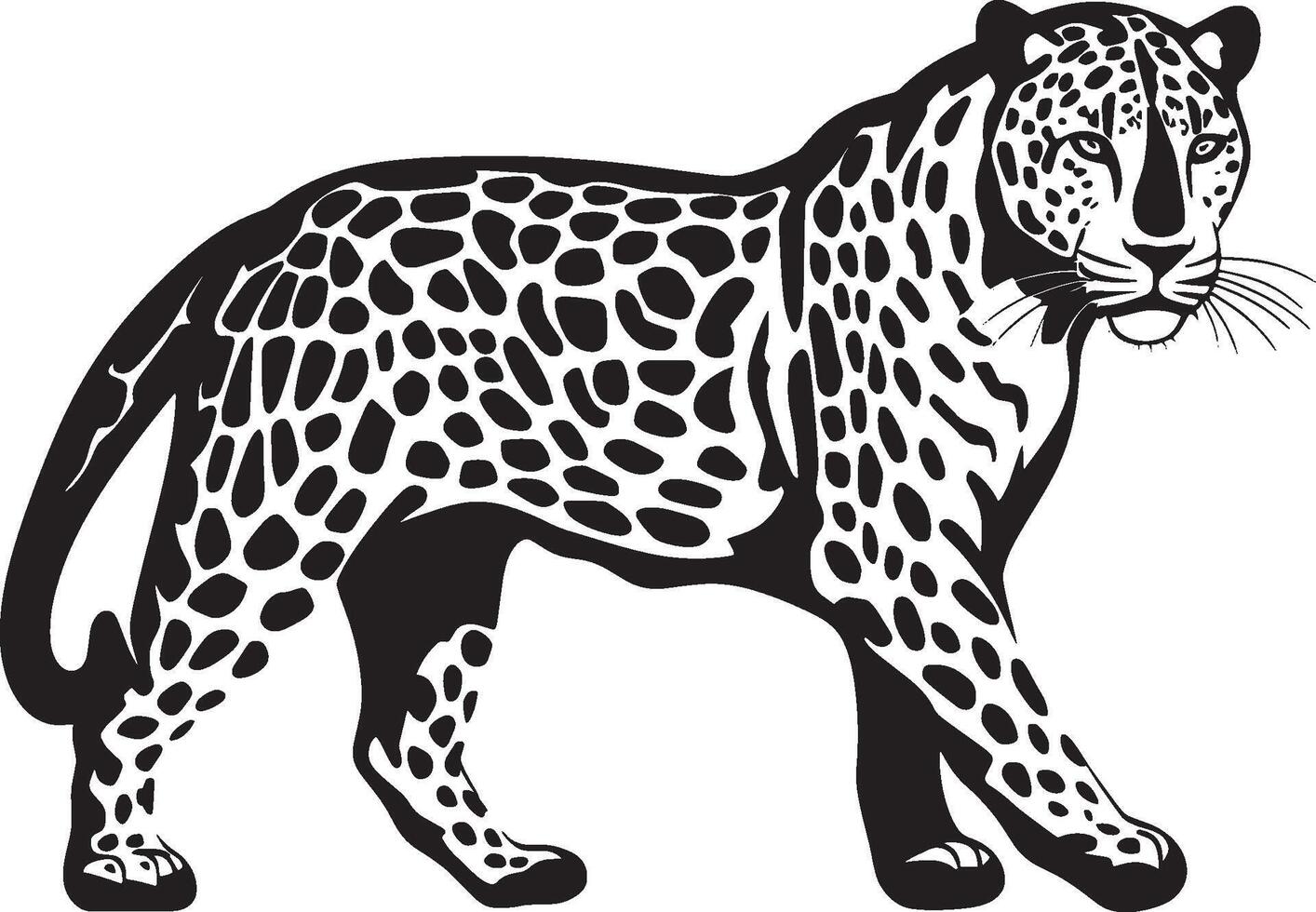 Jaguar silhouette isolated on white background vector
