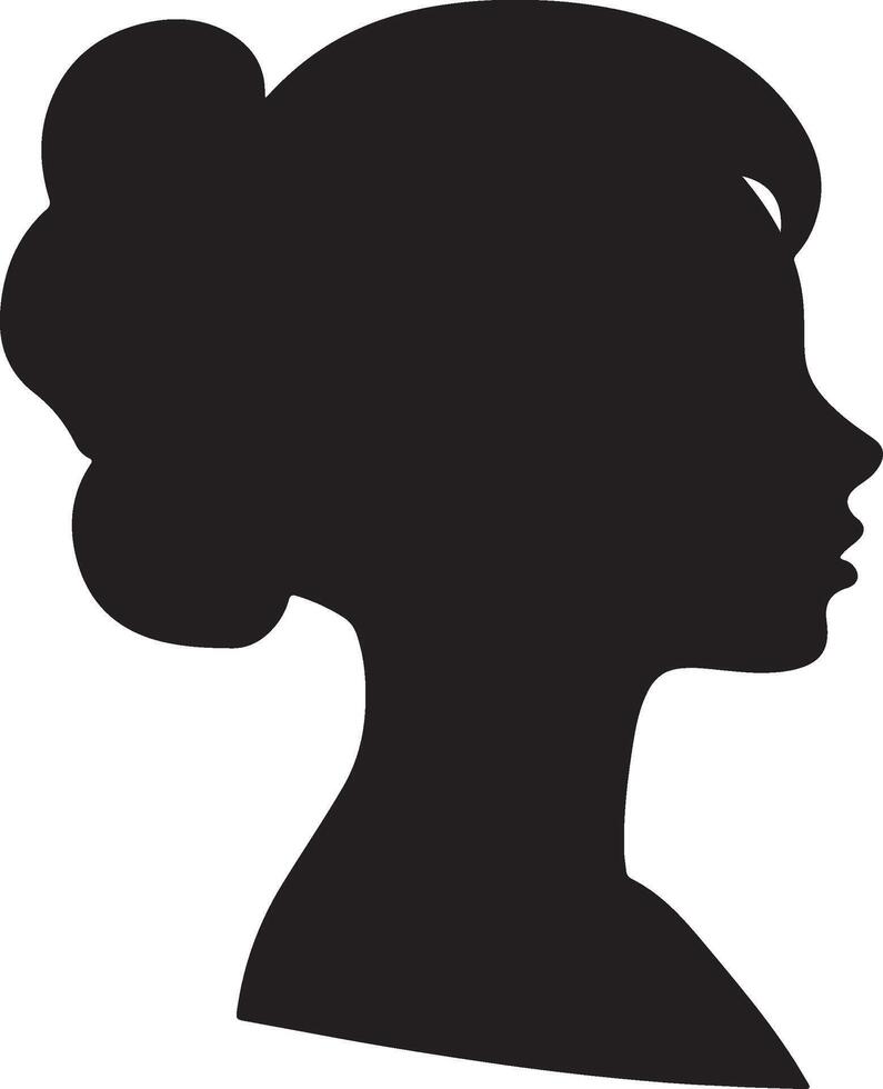 Female Head Silhouette Illustration White Background vector