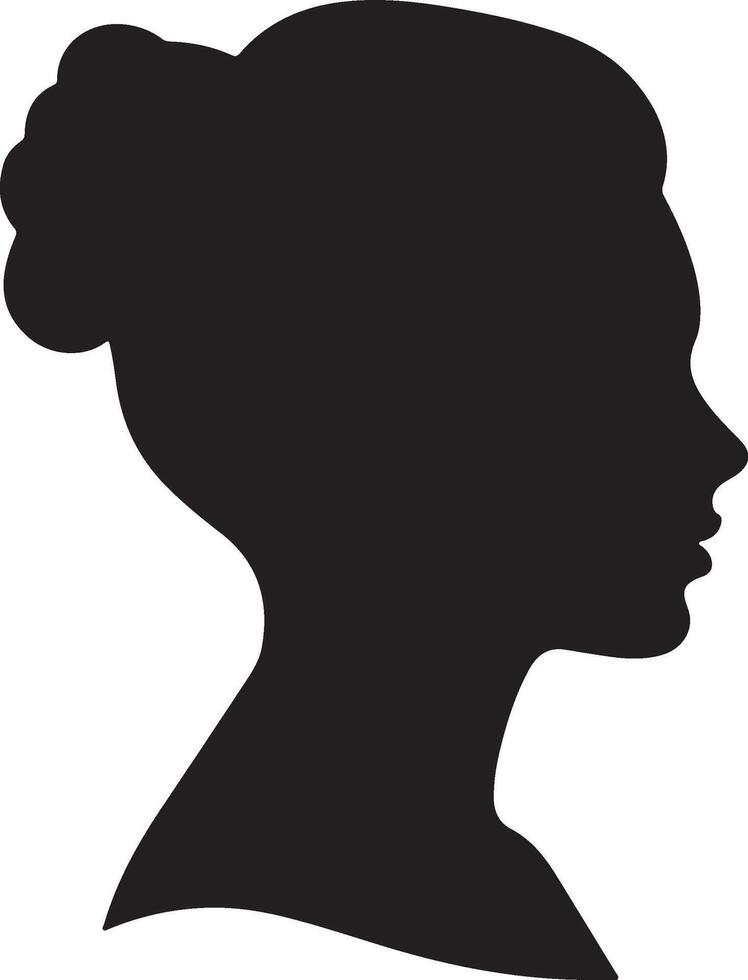 Female Head Silhouette Illustration White Background vector