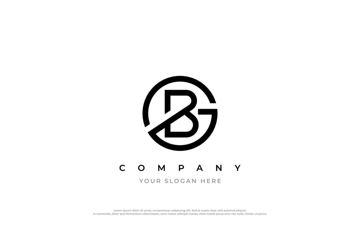 Initial Letter BG or GB Logo Design vector
