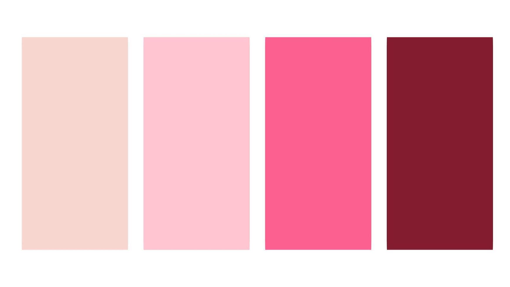 Pink and red color palette. Set of bright color palette combination in rgb hex. Color palette for ui ux design. Abstract illustration for your graphic design, banner, poster or landing page vector