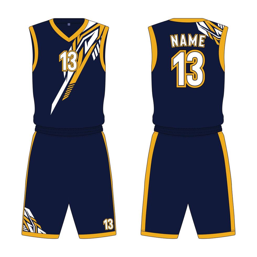 Basketball jersey mockup front and back view vector