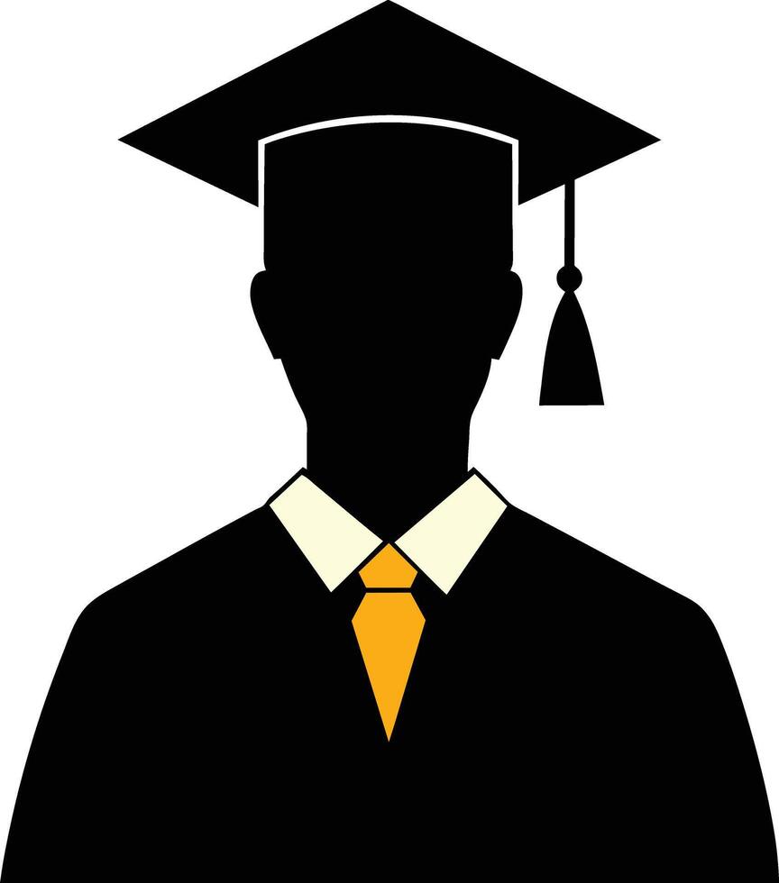 graduate student silhouette design vector