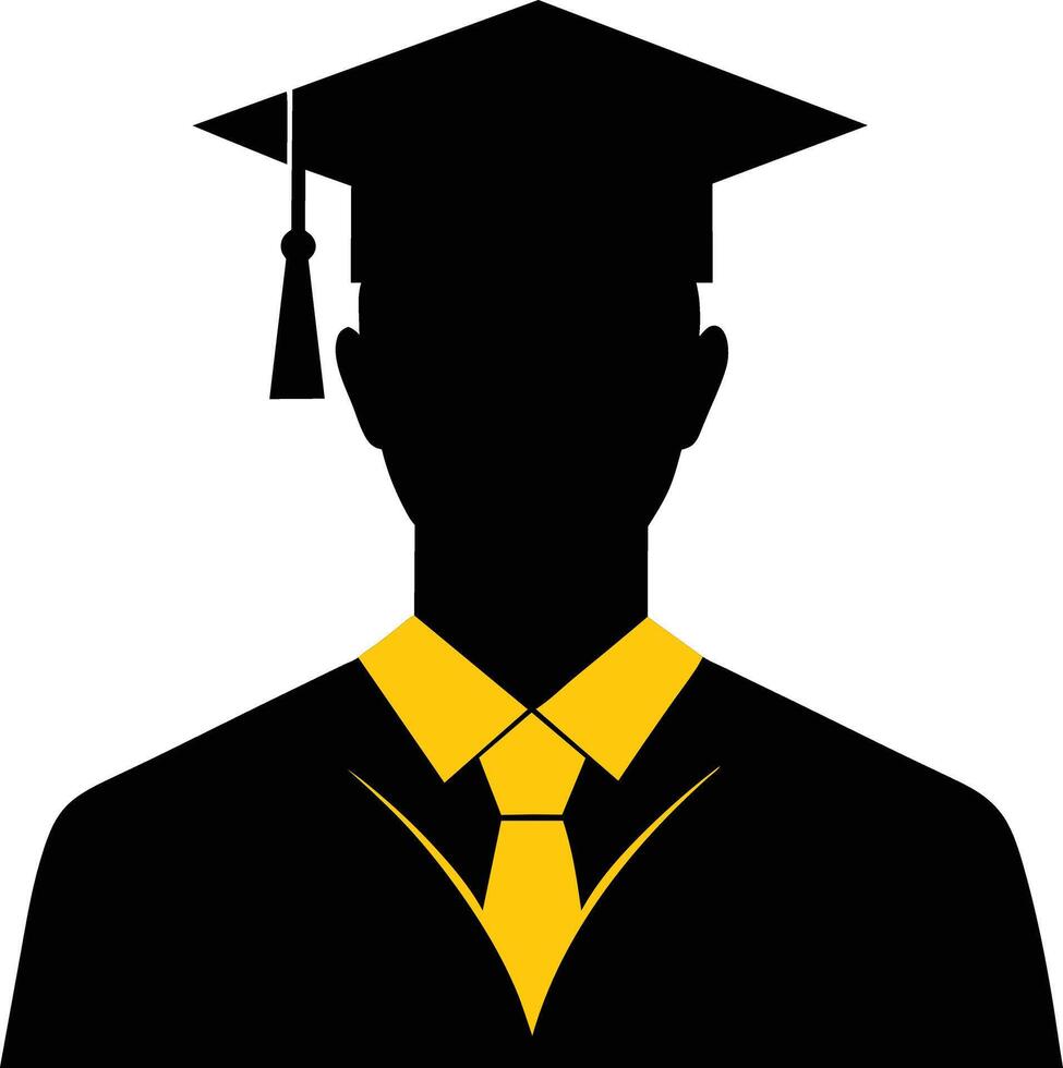 graduate student silhouette design vector