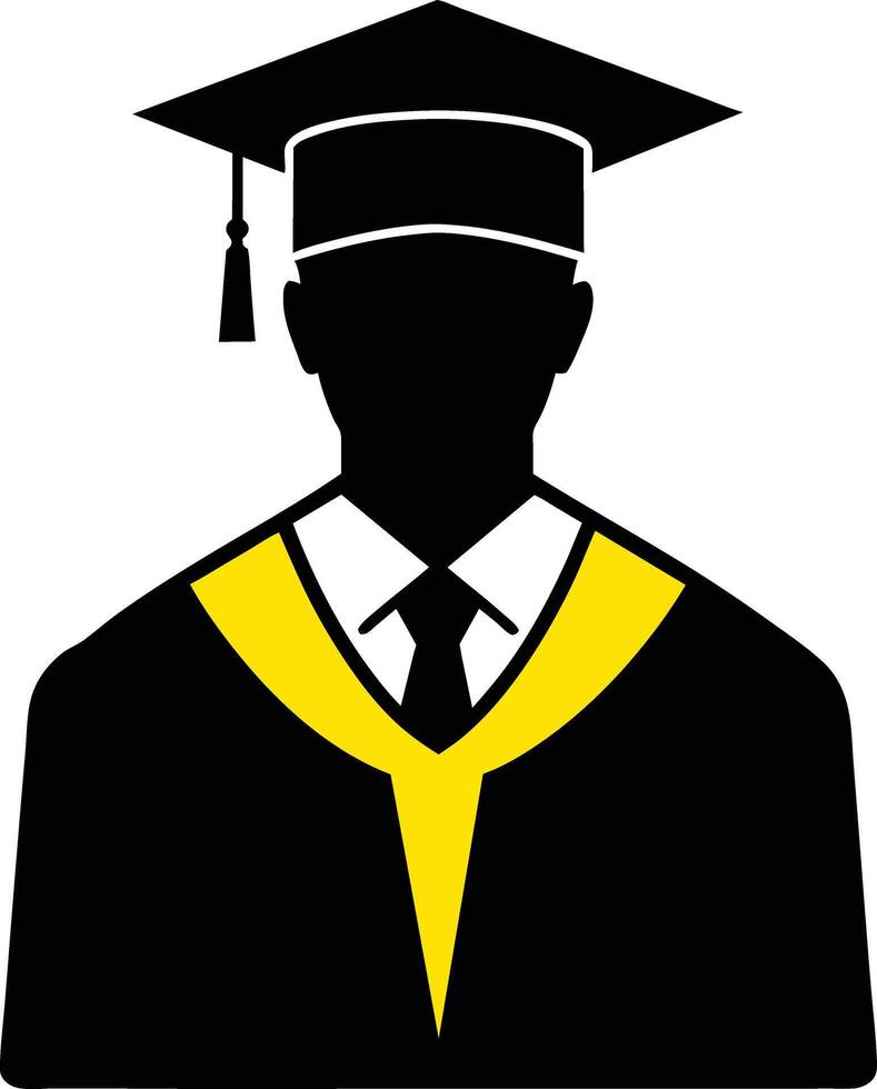 graduate student silhouette design vector