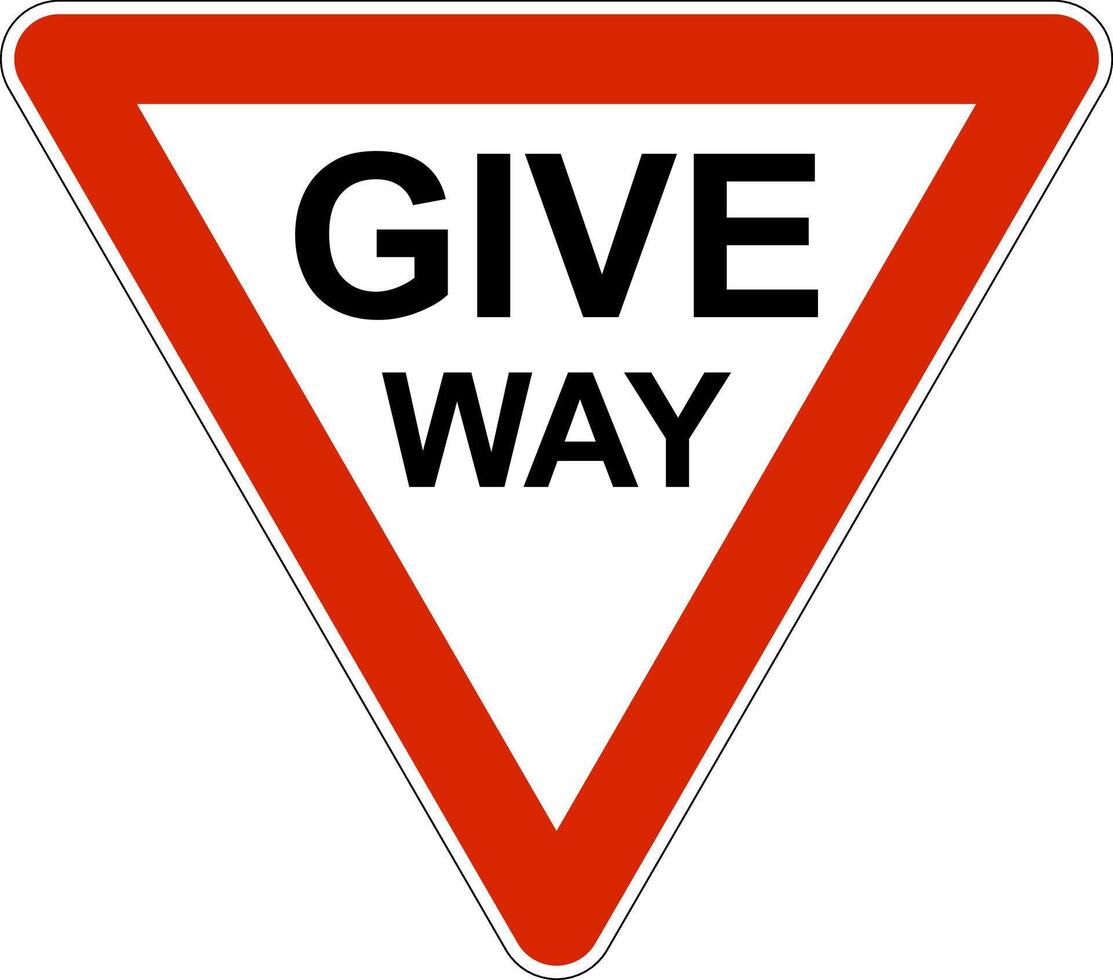 Sign yield. Sign give way. Reduce speed and give way to other vehicles. Caution, intersection. Diamond road sign. Rhombus road sign. Warning road sign. vector