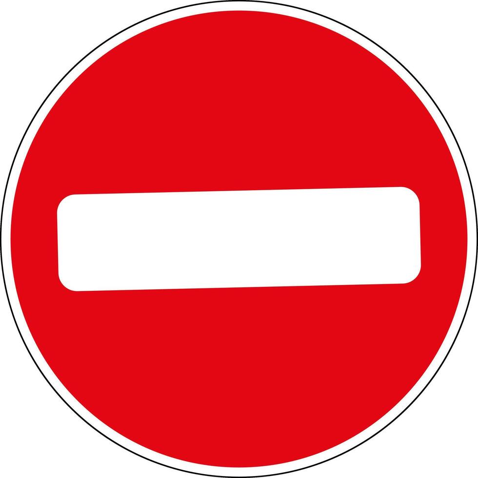 Road sign prohibited entry. A section of road on which vehicles are prohibited from entering. Preventing movement in prohibited directions. Warning road sign. vector