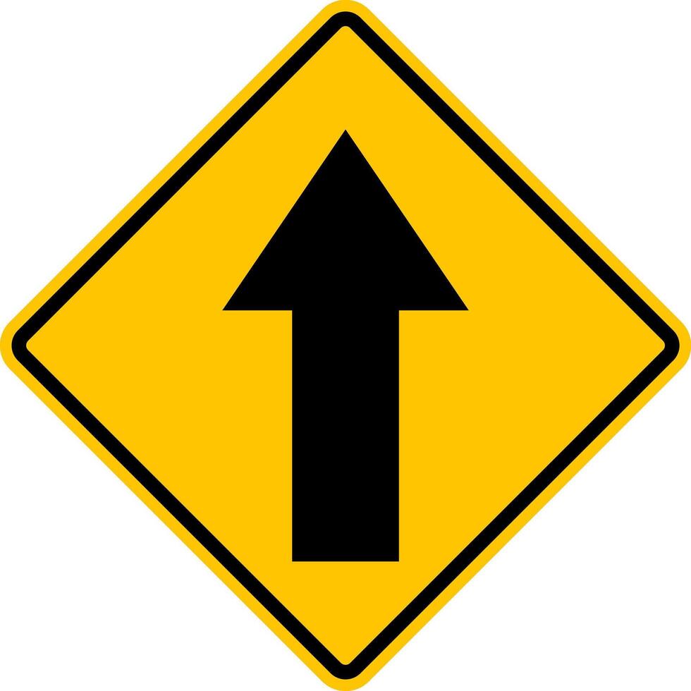 One way traffic sign. Direction of movement. Warning yellow diamond road sign. Diamond road sign. Rhombus road sign. vector