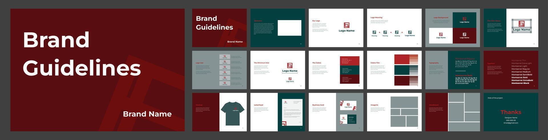 brand guidelines template for business compagny, creative and brand vector