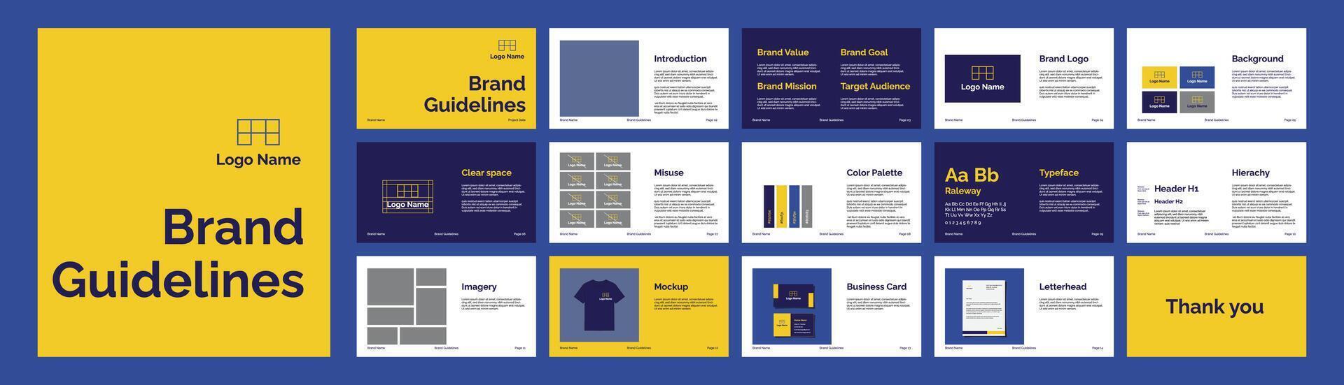 brand guidelines template for business compagny, creative and brand vector