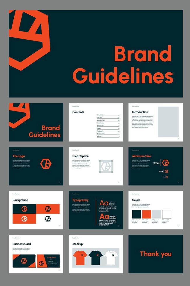 brand guidelines template for business compagny, creative and brand vector