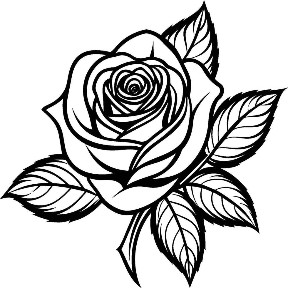Hand drawn simple Floral flowers line art flat design outline, ornaments set. Doodle outline plant. Drawings element silhouette on white background vector