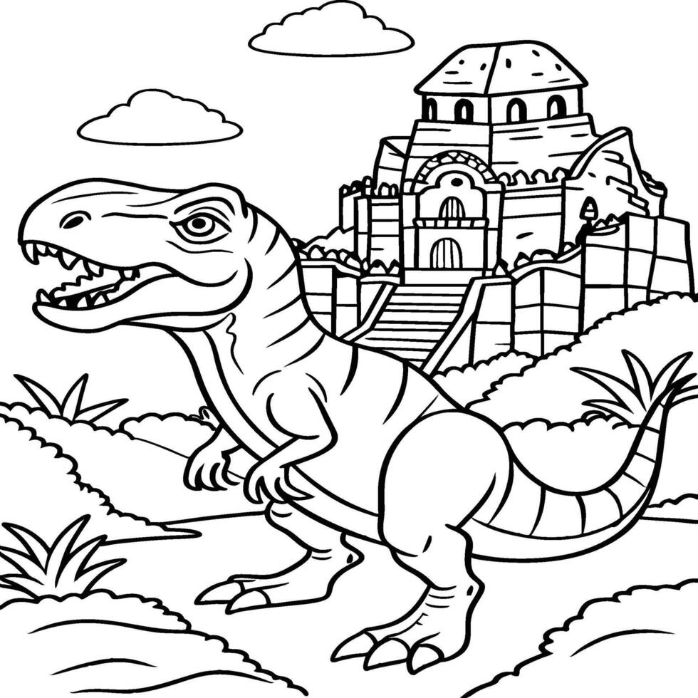 Tyrannosaurus rex coloring pages vector