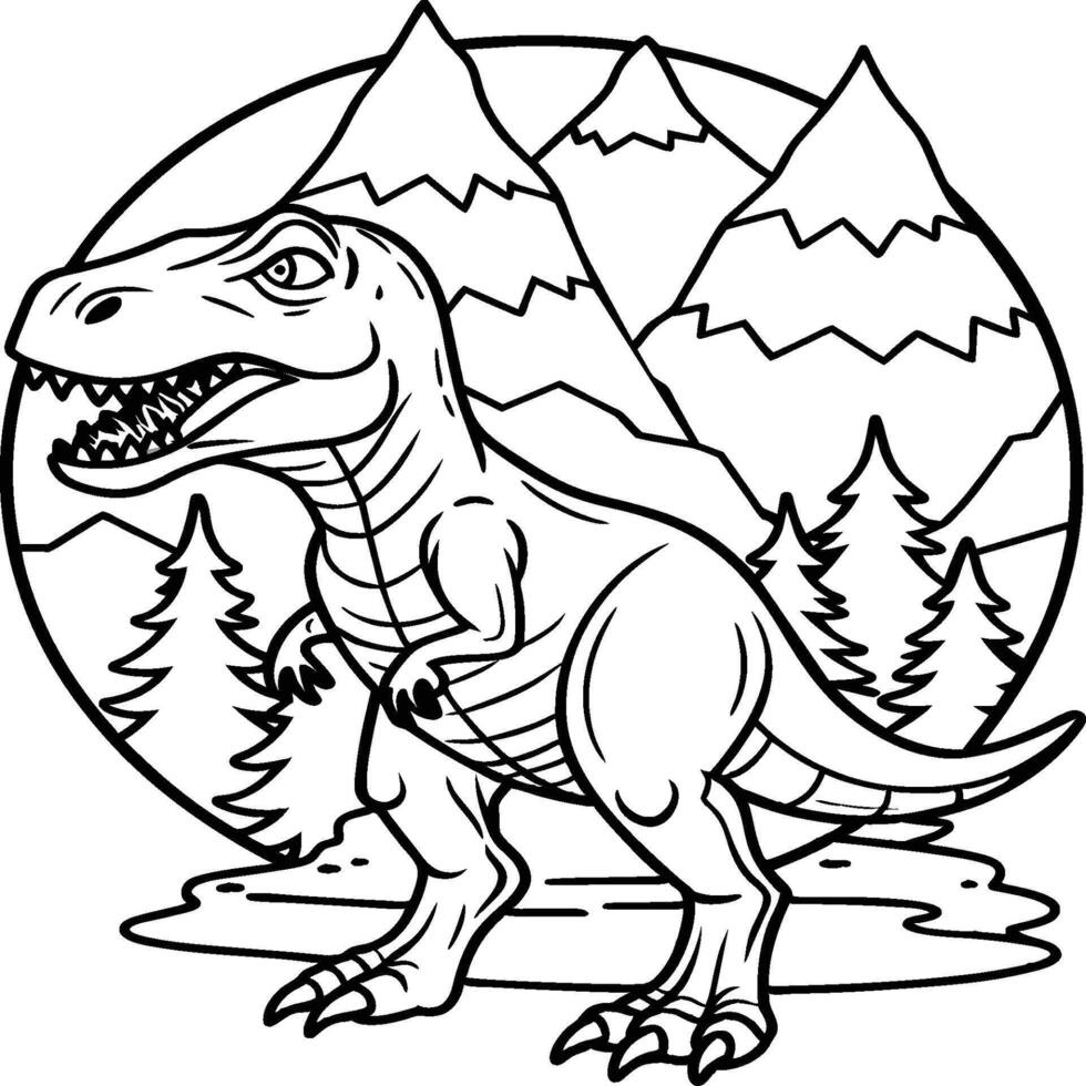 Tyrannosaurus rex coloring pages vector