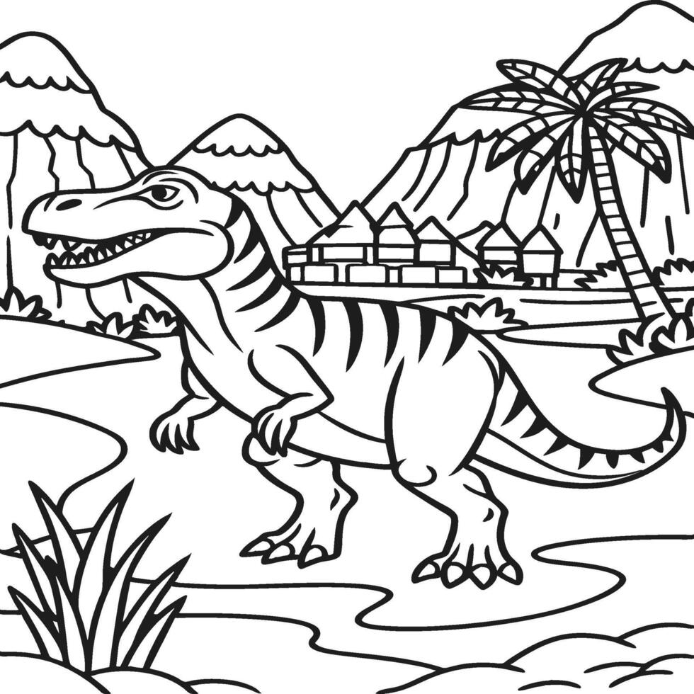 Tyrannosaurus rex coloring pages vector