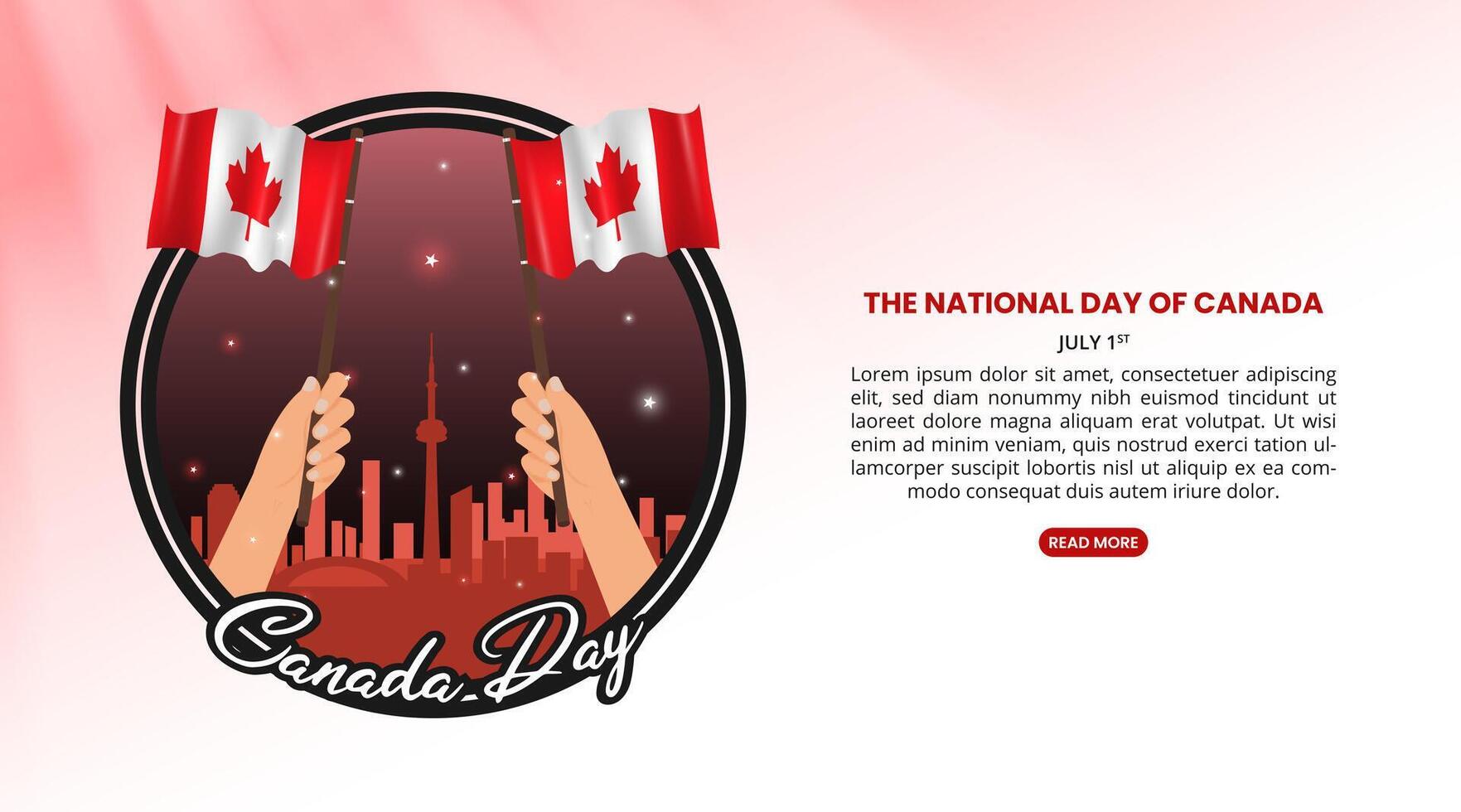 Canada Day background with waving flag vector
