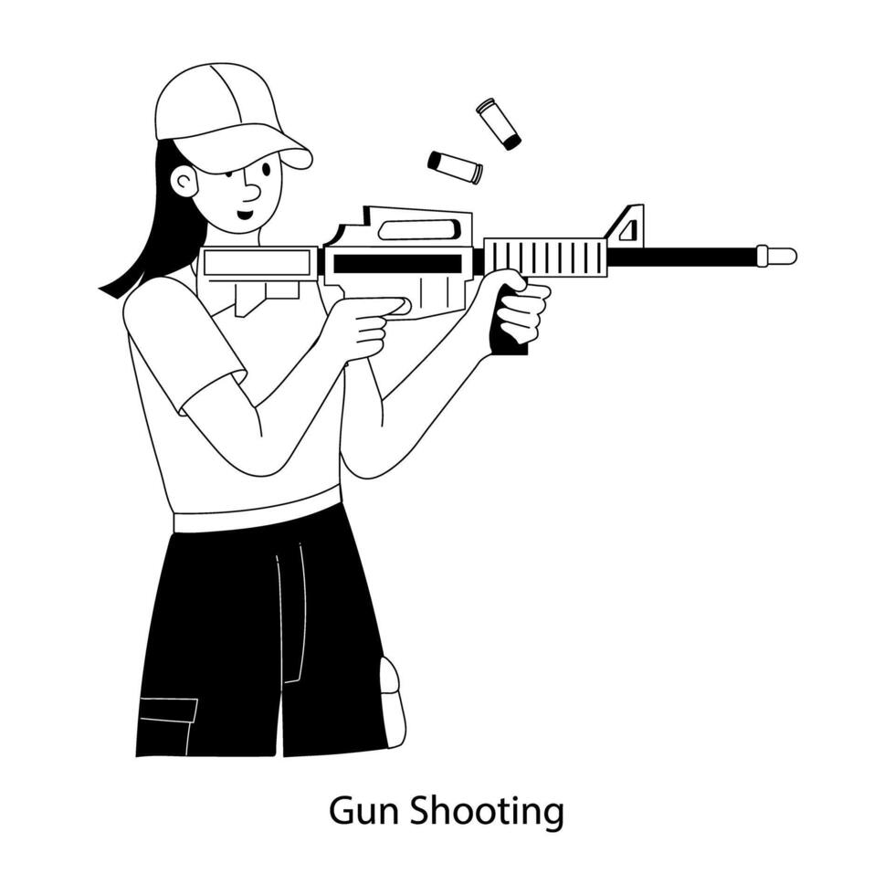 Easy to edit flat illustration of gun shooting practice vector
