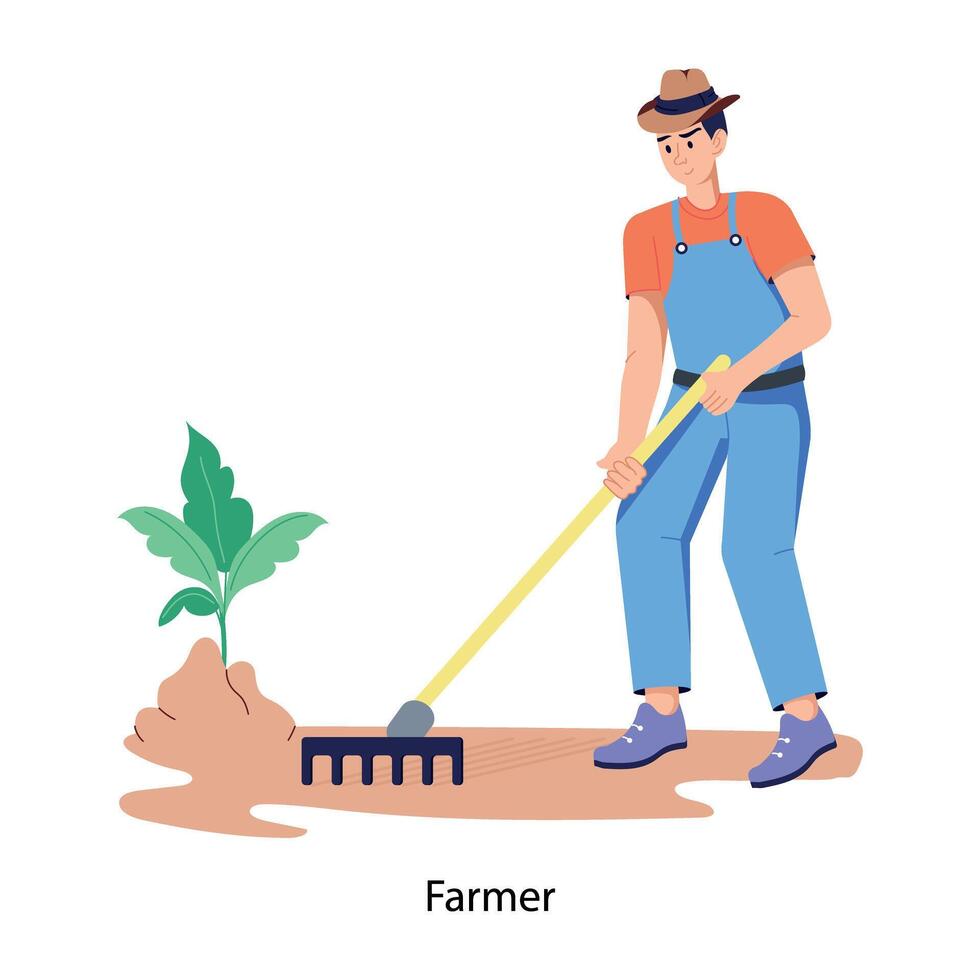 Grab this flat illustration of farmer vector