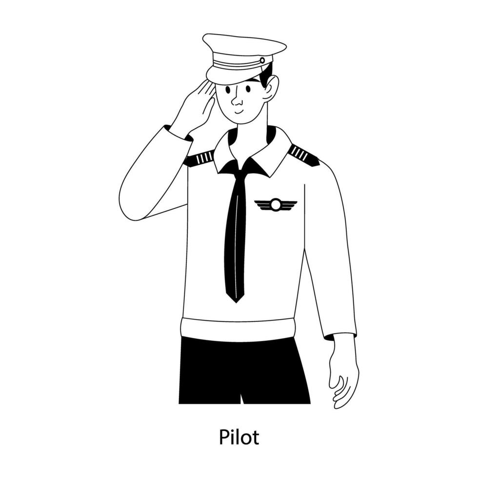 A customizable flat illustration of pilot vector