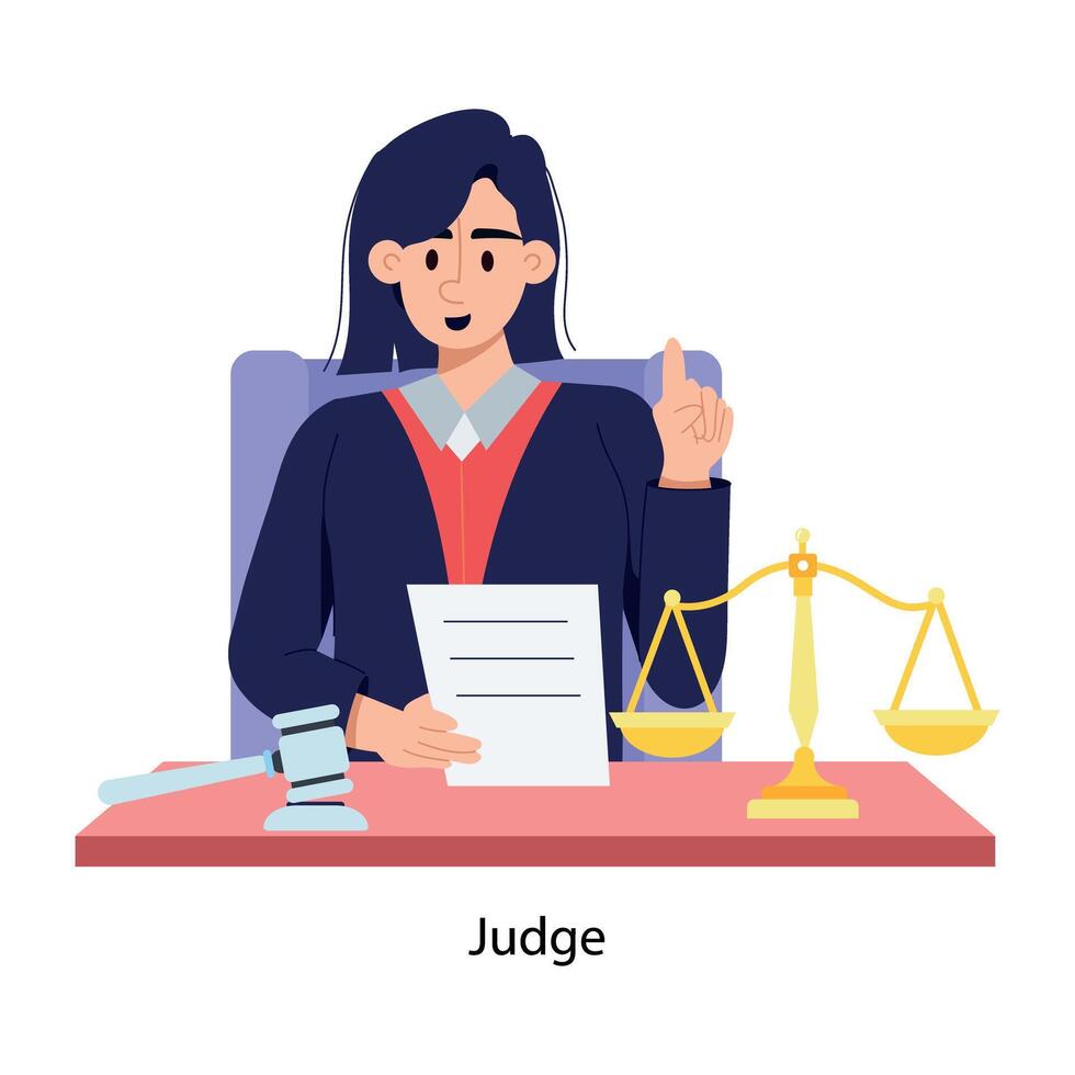 Download flat illustration of judge vector