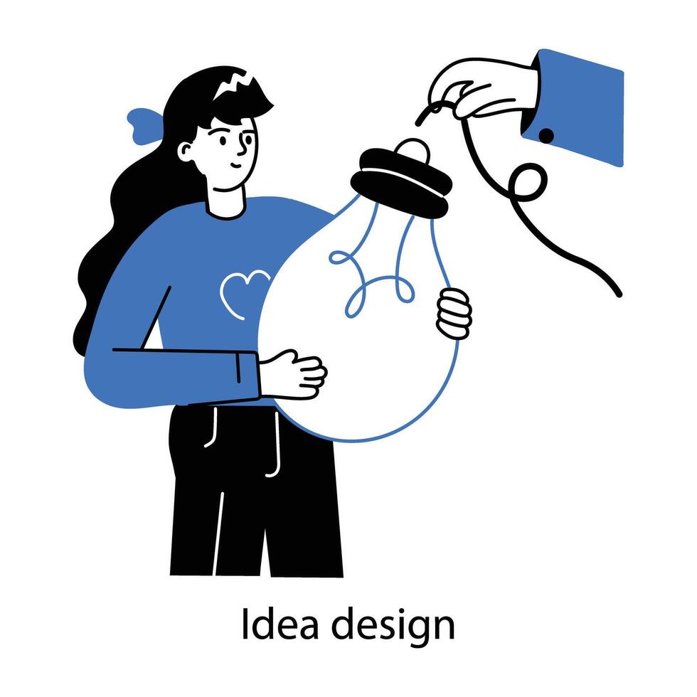 A hand drawn mini illustration of ideation vector