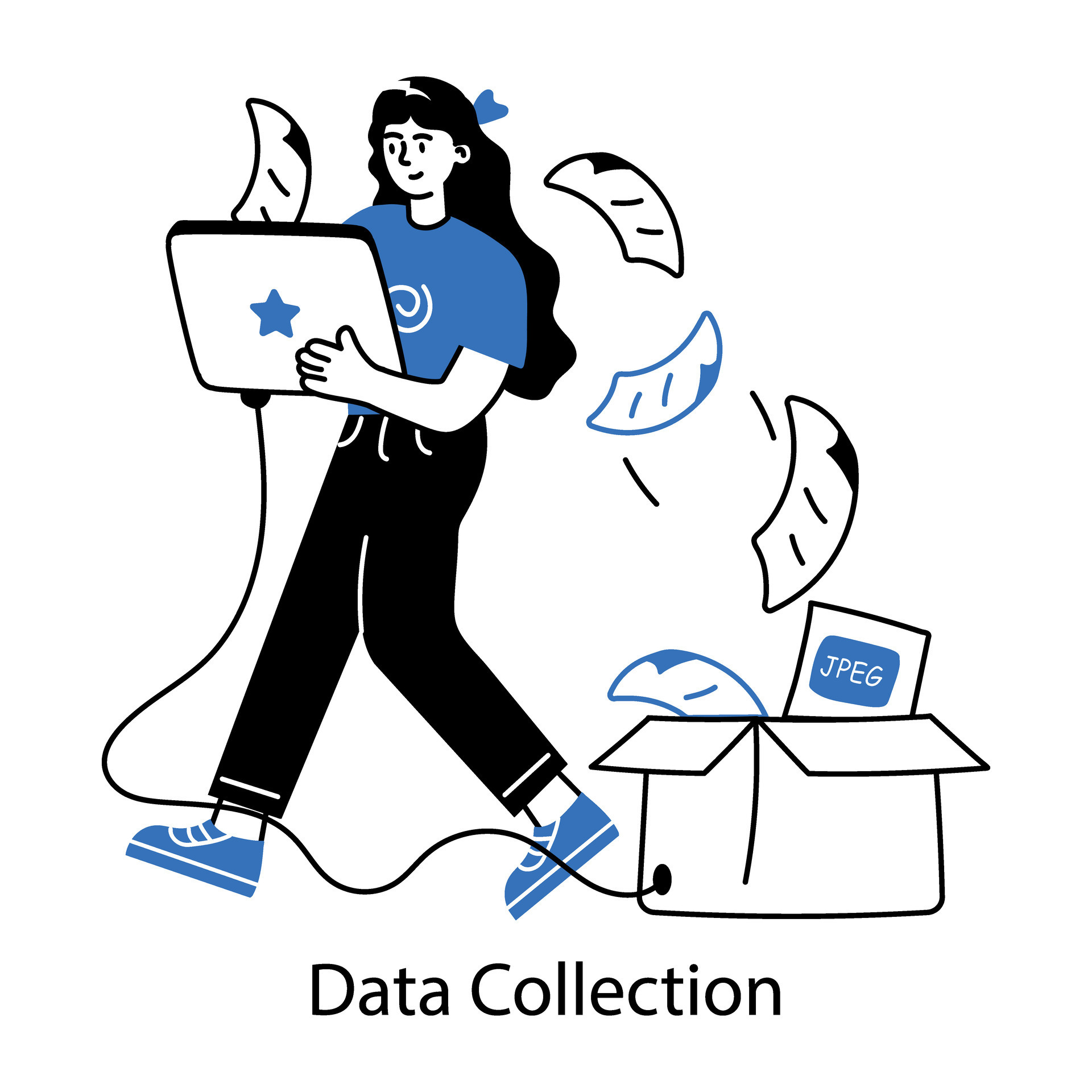 Download this doodle mini illustration of data collection 46452823 ...