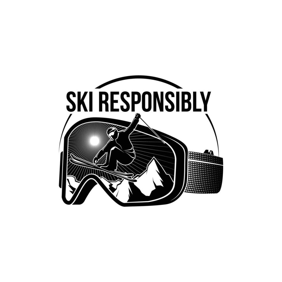 Snowboarding Logo design. Ski sports logo design illustration vector