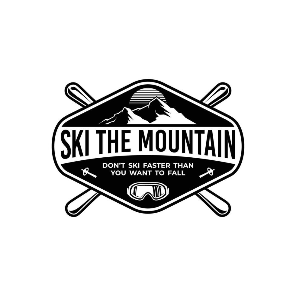 Snowboarding Logo design. Ski sports logo design illustration vector