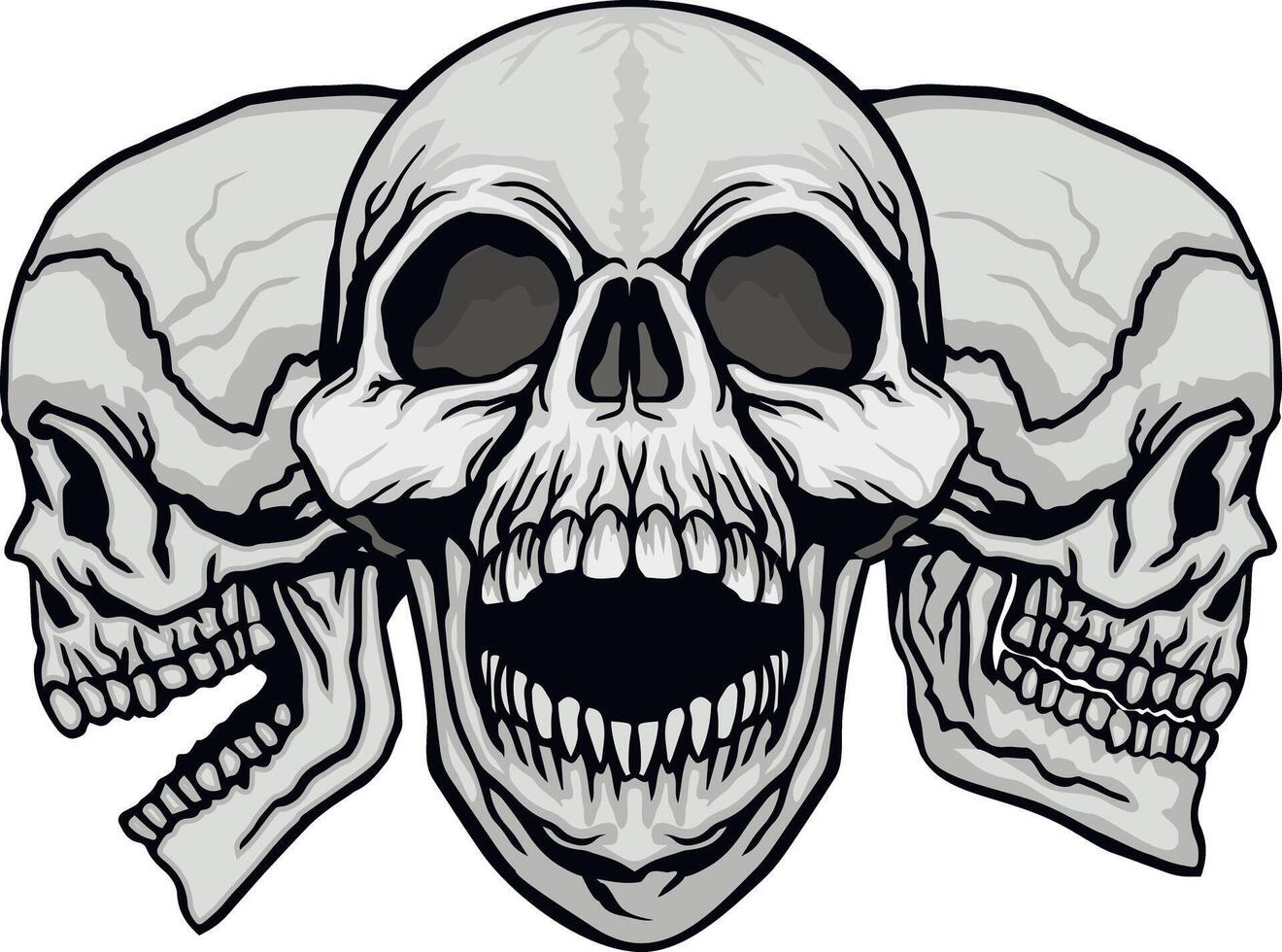 Gothic sign with skull, grunge vintage design t shirts vector