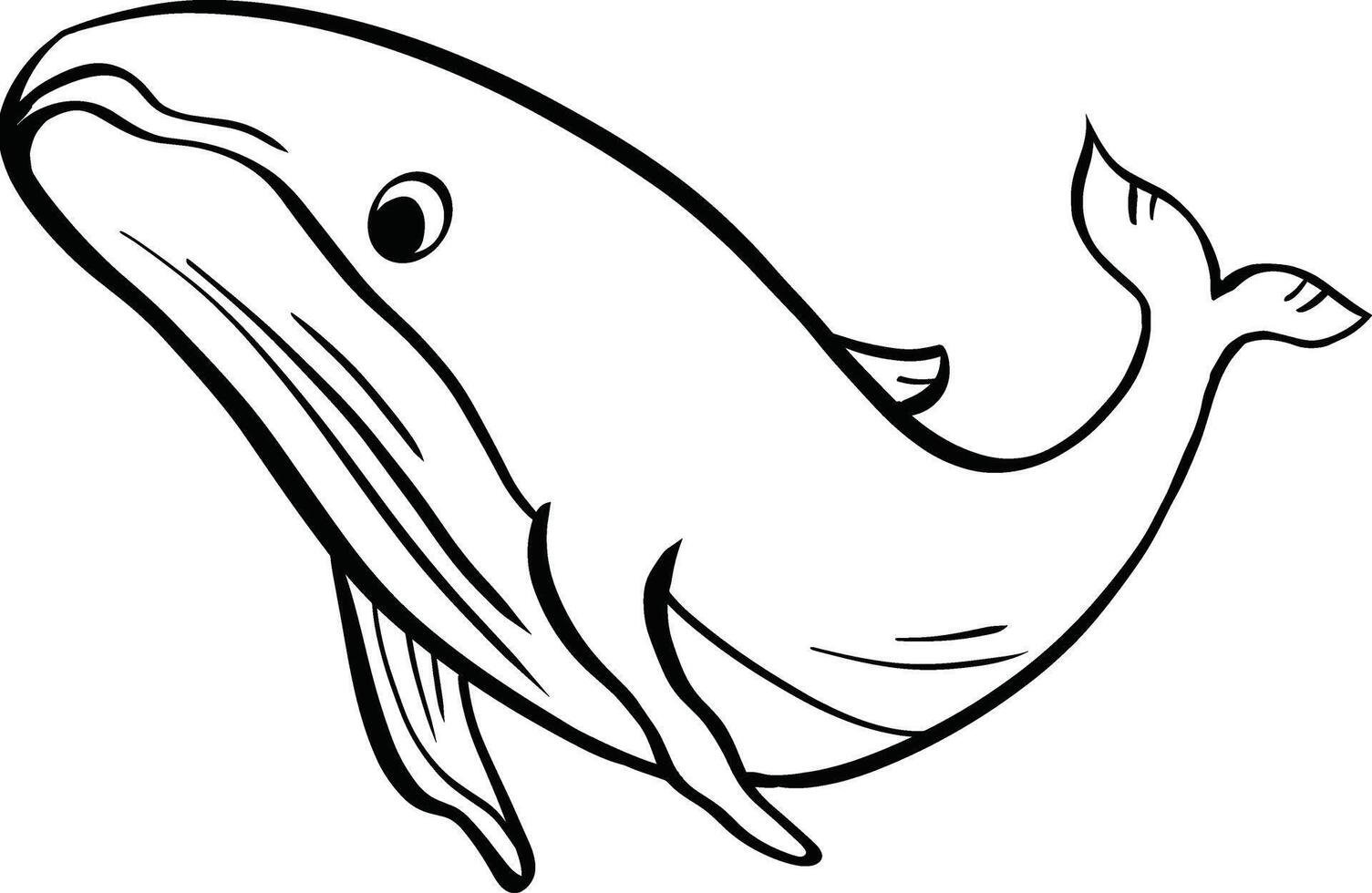 Cartoon Blue giant Whale Illustration vector