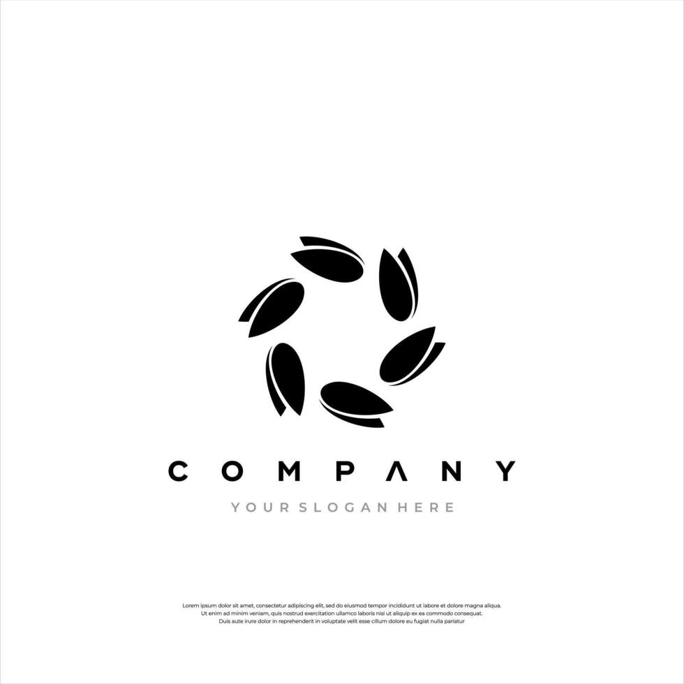 Circular Leaf Emblem Logo vector