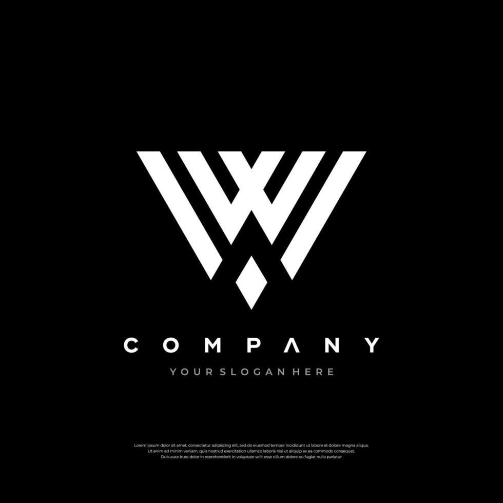 Geometric Letter W Logo Design vector