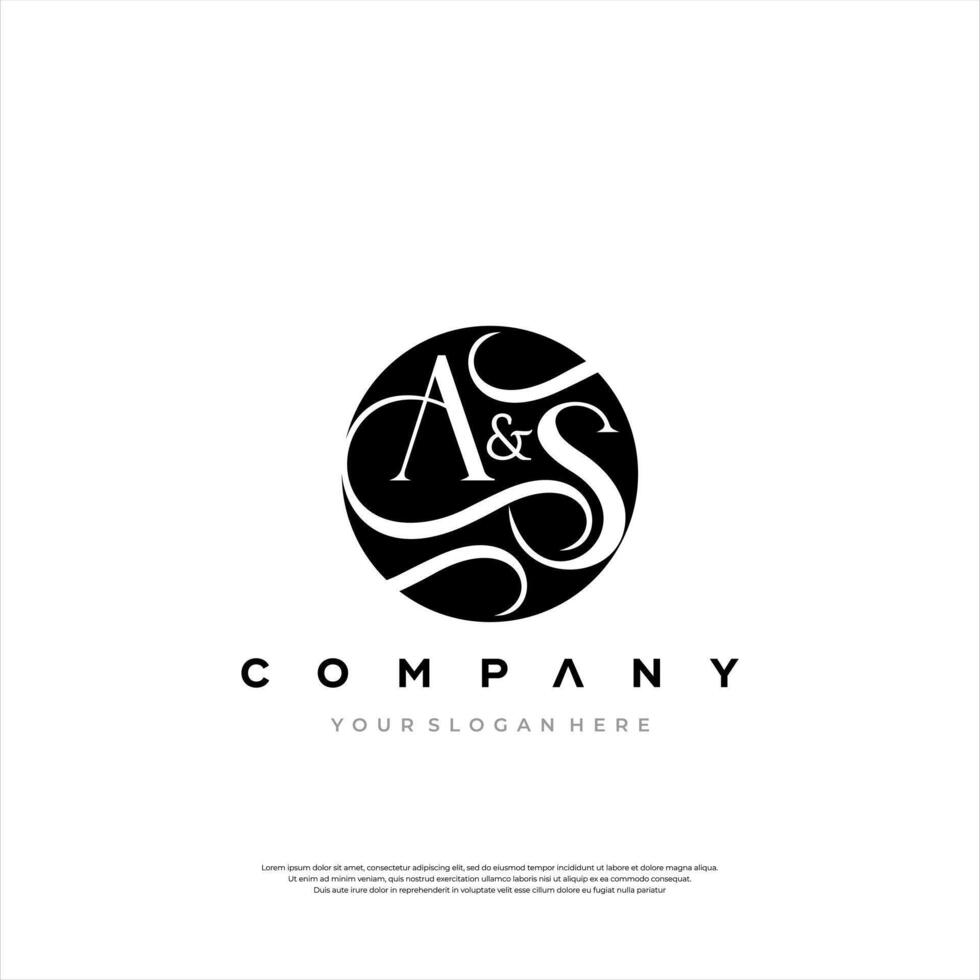 Elegant Monogram Logo A and S Letters vector