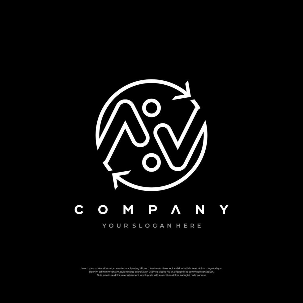 AV Circle Monogram Logo Design Premium Design vector