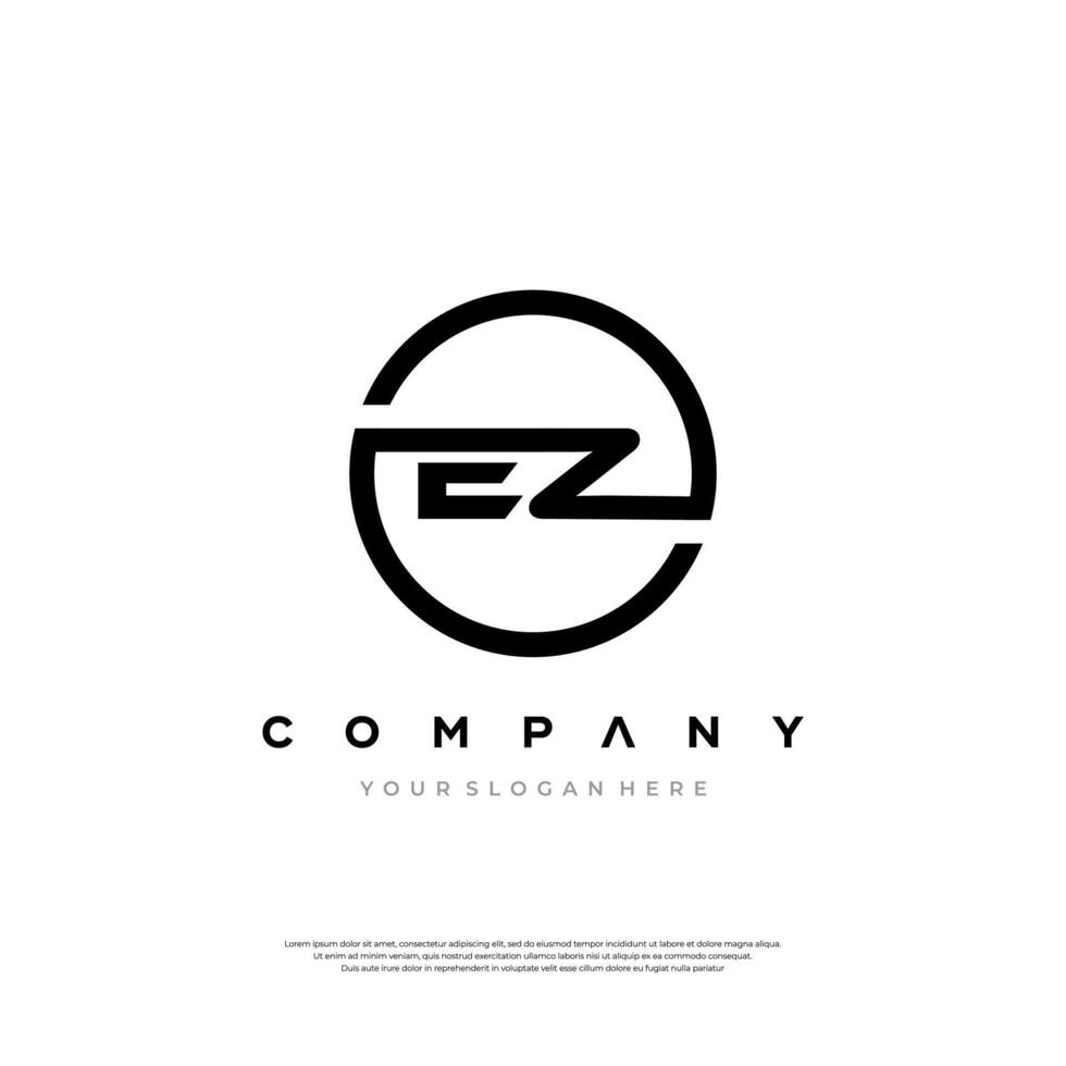 Sleek EZ Monogram Logo for Cutting-Edge Branding vector