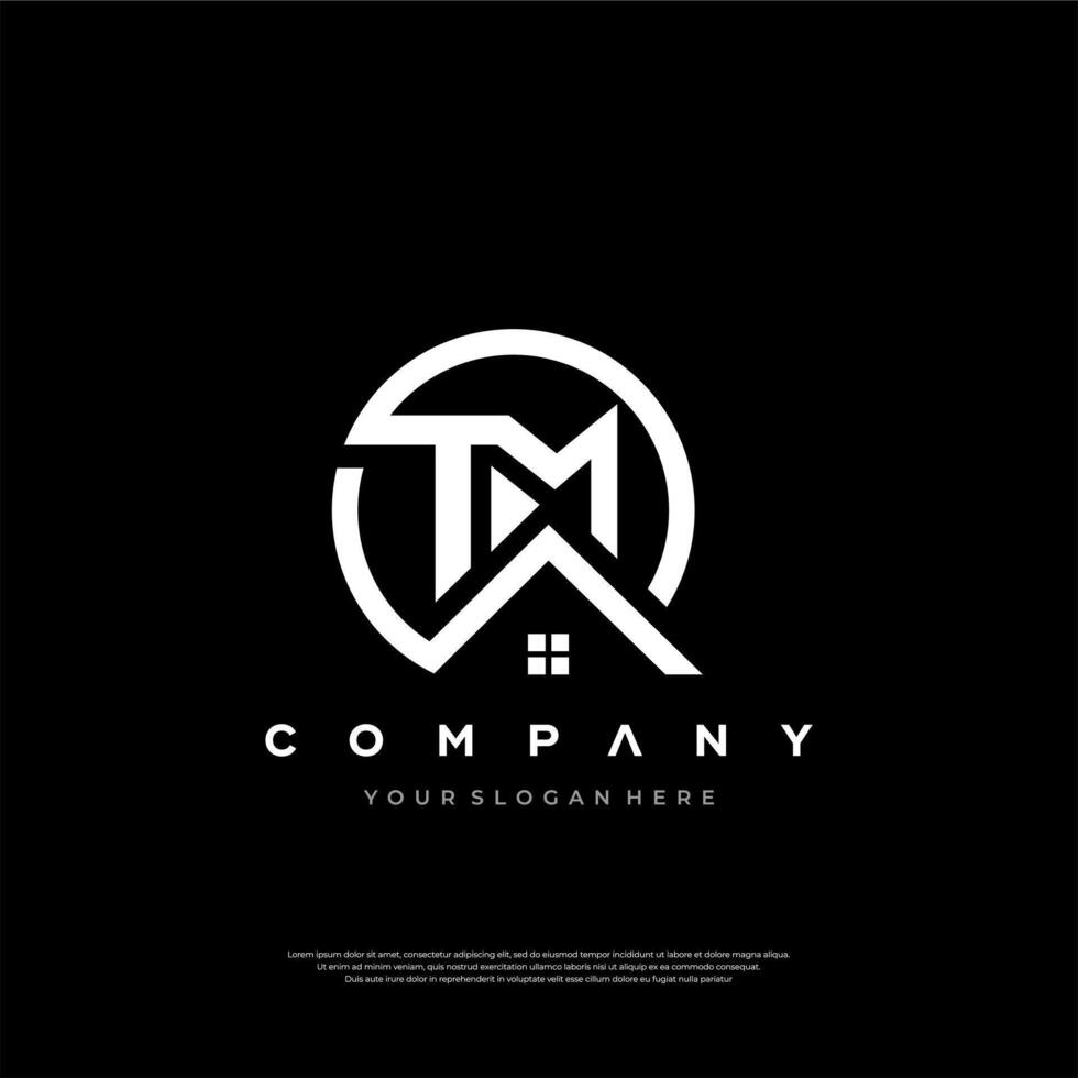 Modern TM House Logo vector