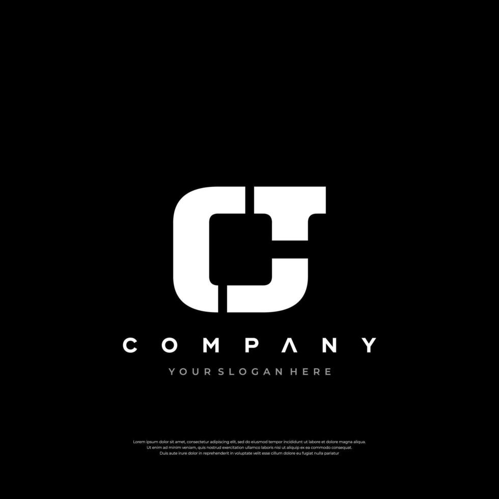 Modern CT Logo Design vector