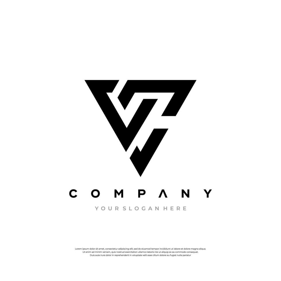 A logo for a company with a triangle and the word company written below it vector