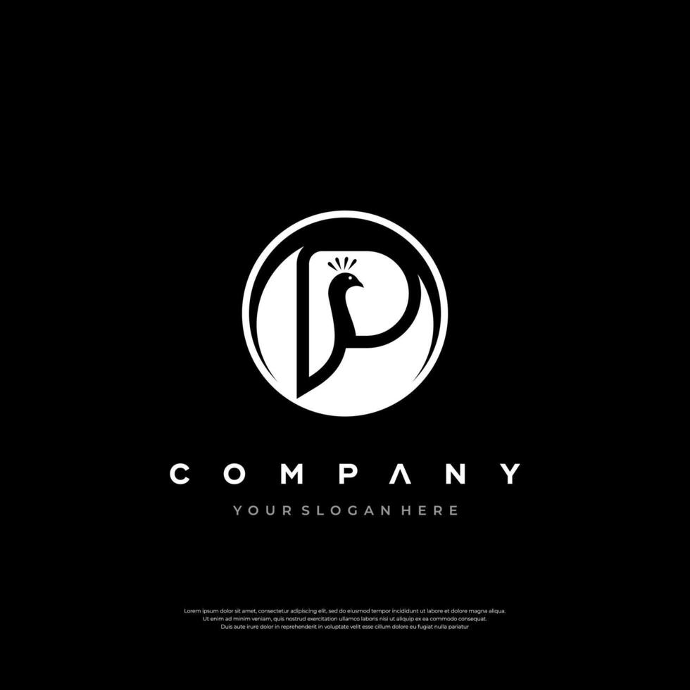 Elegant Bird Logo Letter P vector