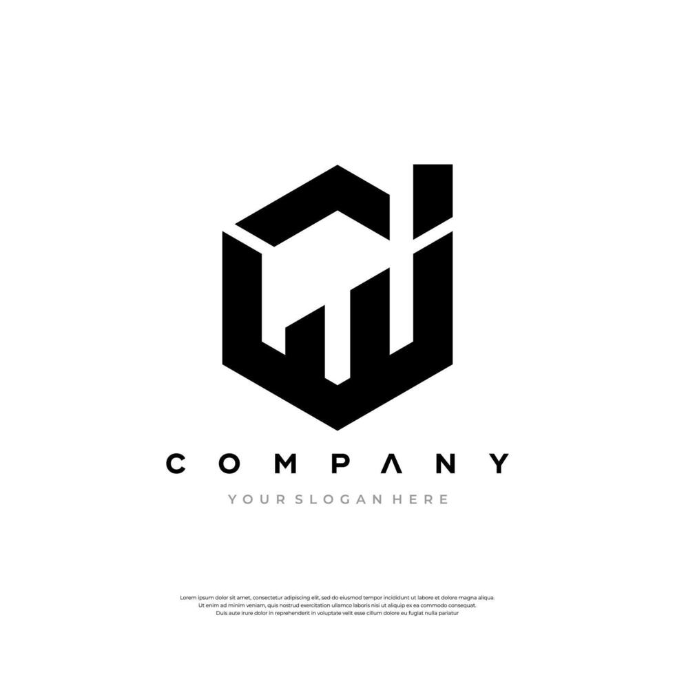Sleek DW Monogram Logo for Cutting-Edge Branding vector