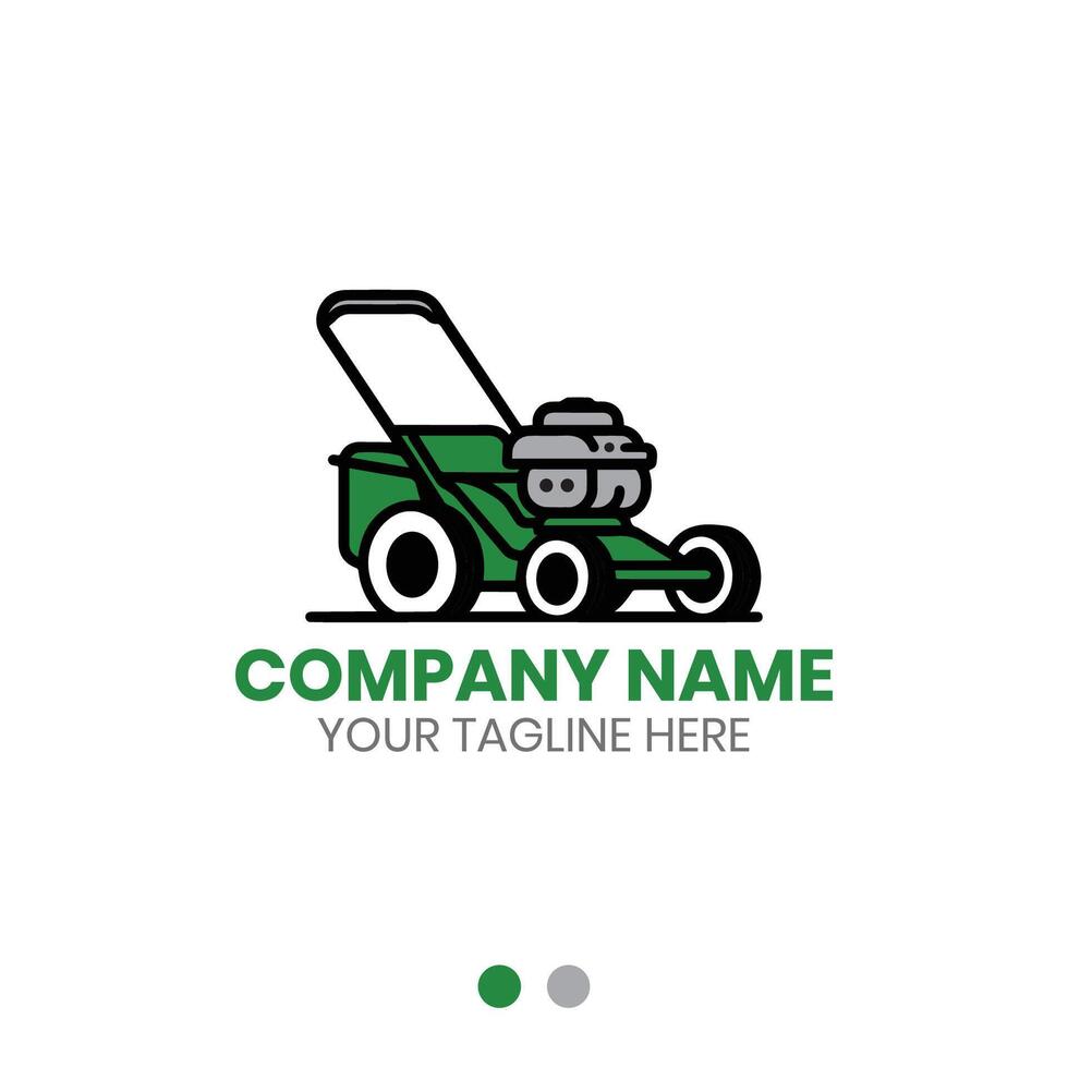 Lawn mower logo design for lawn care service vector