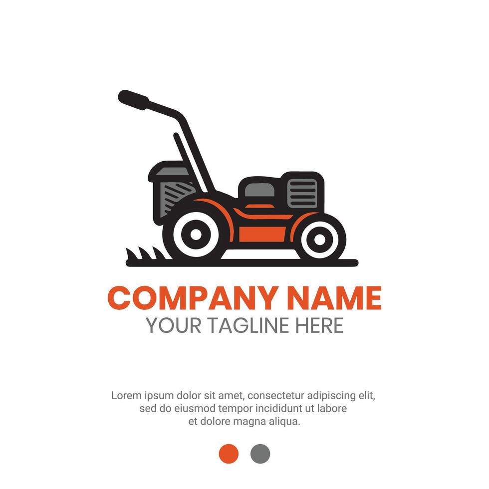 Lawn mower logo design for lawn care service vector