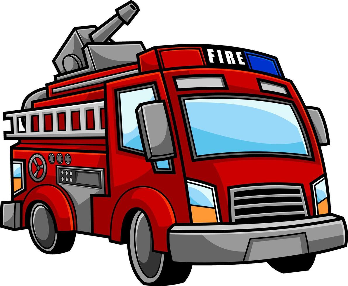 Cartoon Red Fire Truck Car 46453462 Vector Art At Vecteezy Cartoon Red Fire Truck Car Vector