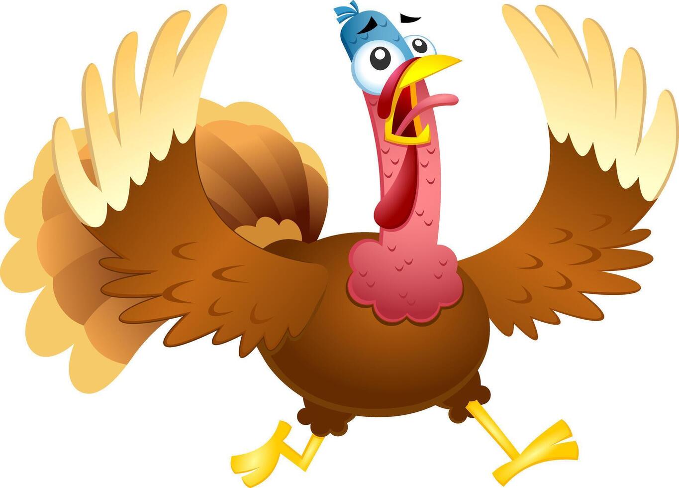 Scared Turkey Cartoon Characters Running vector