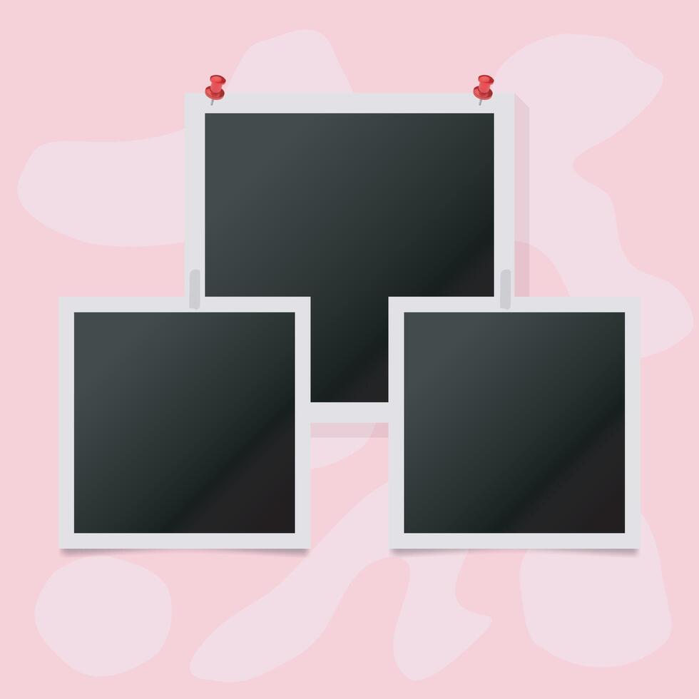 Collage Photo Frame Illustration Between The Walls, Collage Presentation Frame Mockup album And Element. Photo Frame Film Isolated, Image Border Gallery . vector