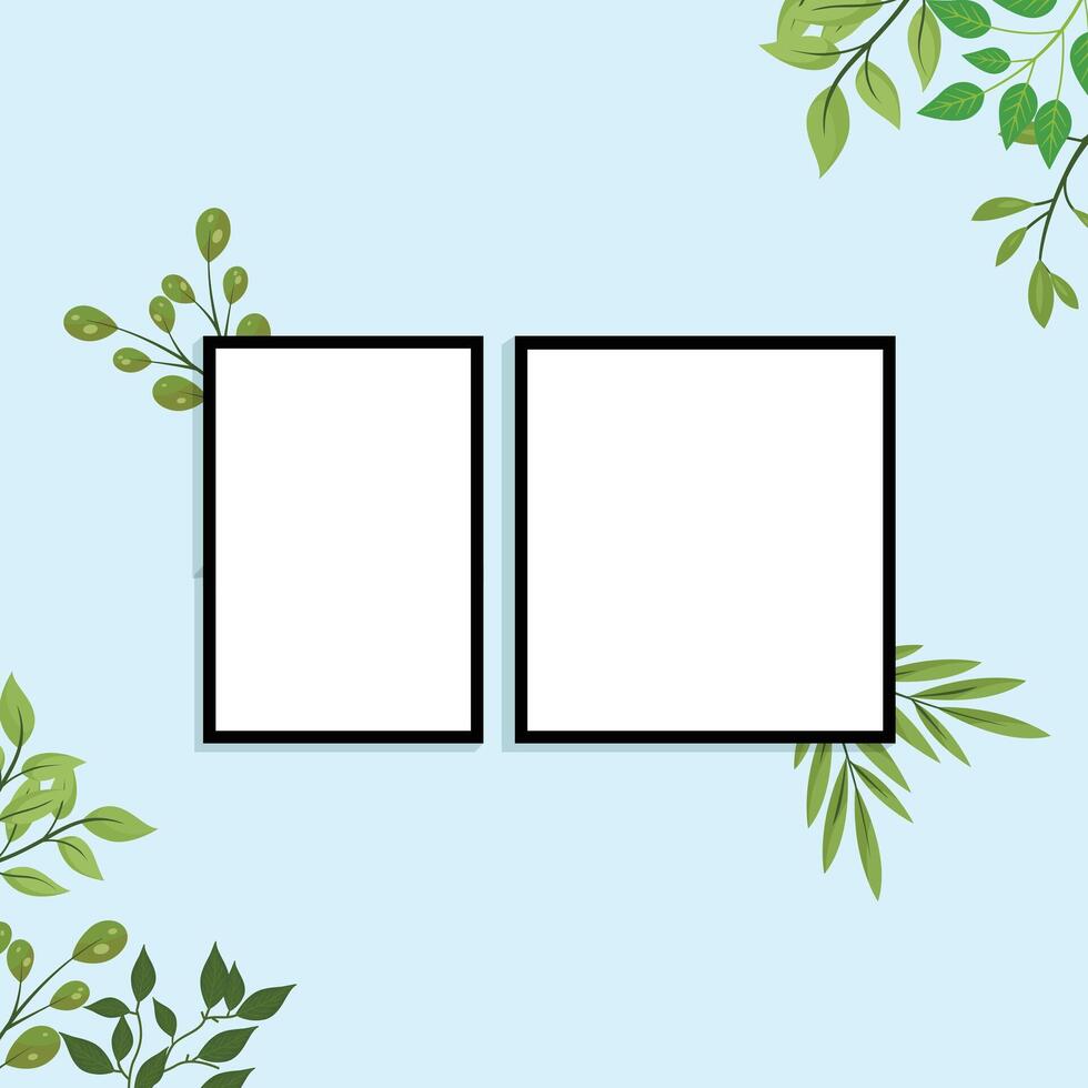 Collage Photo Frame With Wall Background Celebration Event Birthday Photo Frame, Frame Film Isolated, Photo Gallery Illustration Set. vector