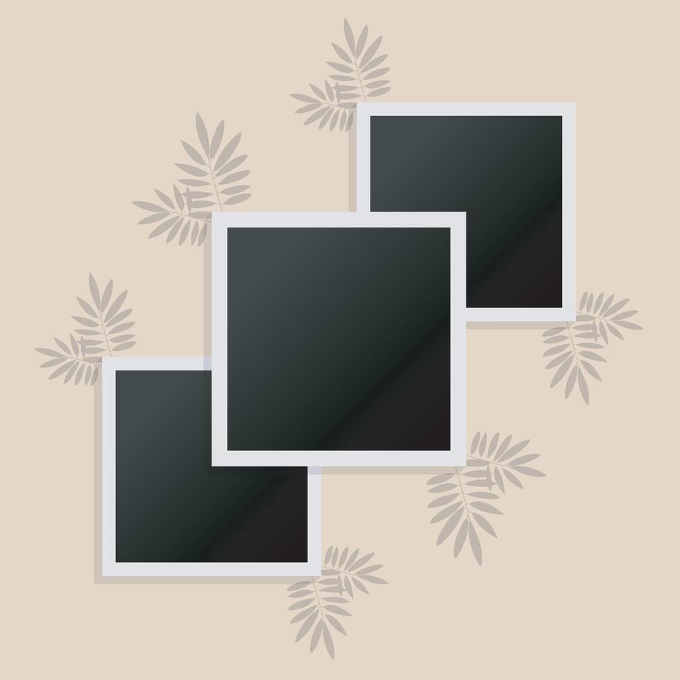 Collage Photo Frame Illustration Between The Walls, Collage Presentation Frame Mockup album And Element. Photo Frame Film Isolated, Image Border Gallery . vector