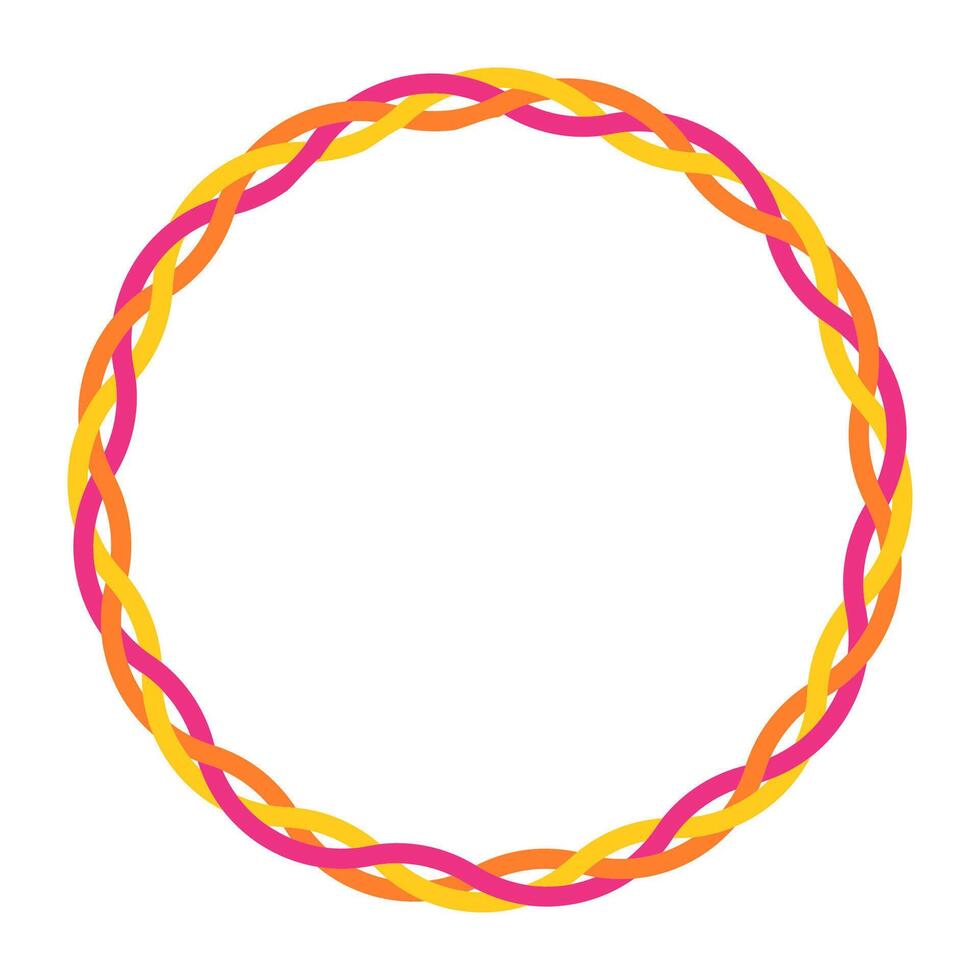 Colorful round Celtic tangled frame isolated on white background. vector